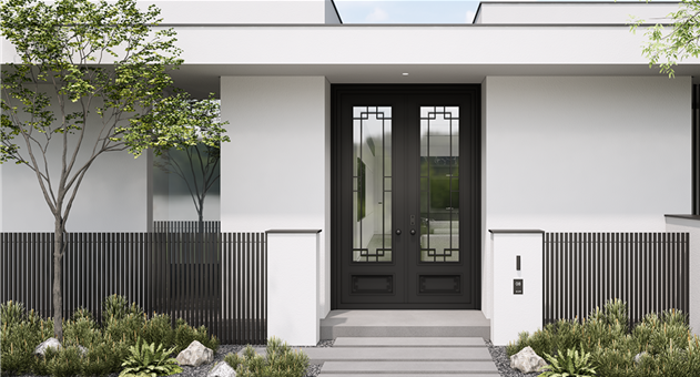 别墅门 新中式别墅门设计传统工艺与现代科技融合